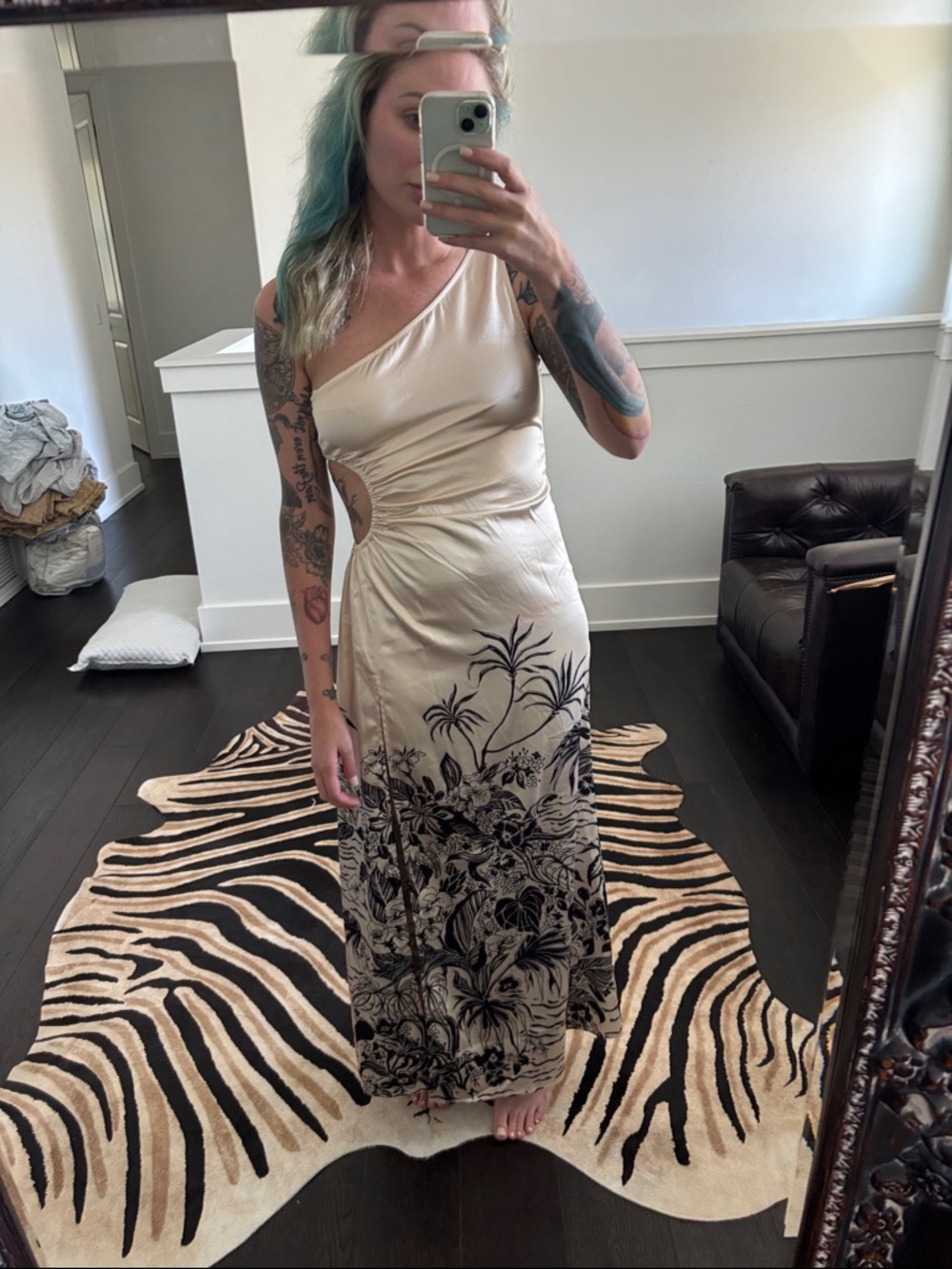 One-Shoulder Satin Maxi - Picture 2 of 11